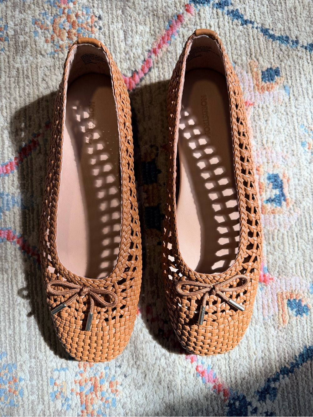 NORDSTROM Noelsie Woven Bow Ballet Flat Size 7.5